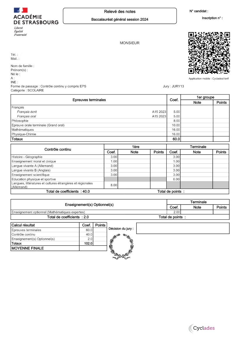 The censored diploma PDF.