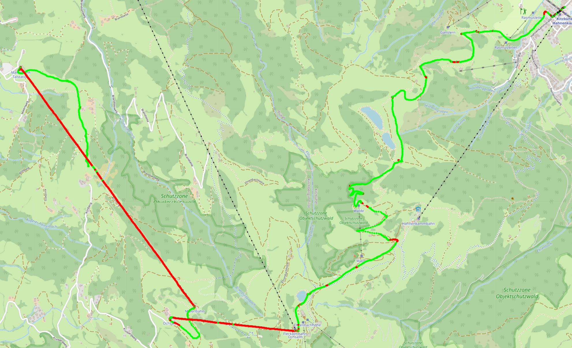 Map showing the predictions of the simple model.