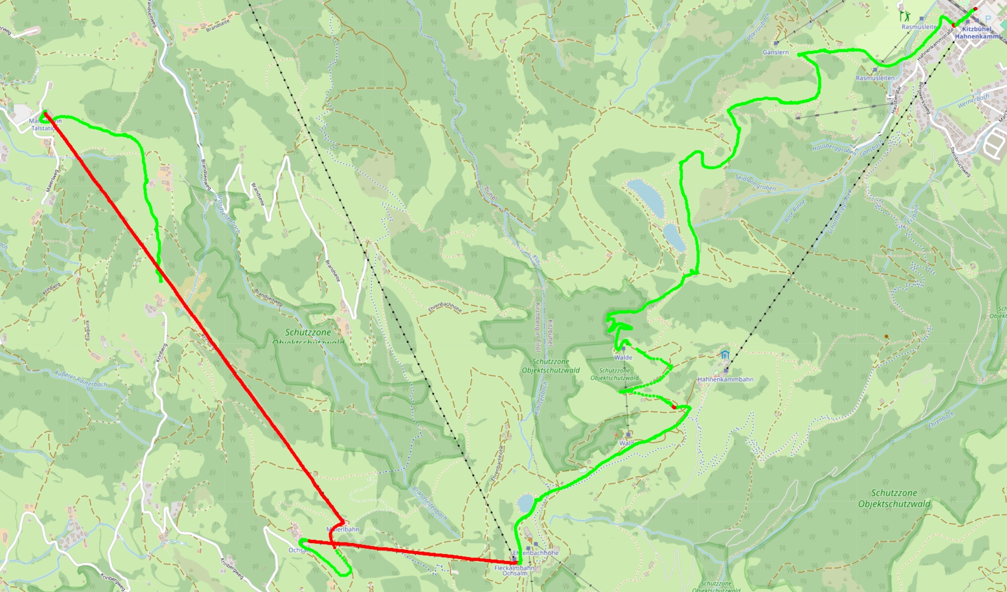 Map showing the predictions of the simple model working with smoothed data.